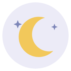 眠り・夜のイメージ(月と星)